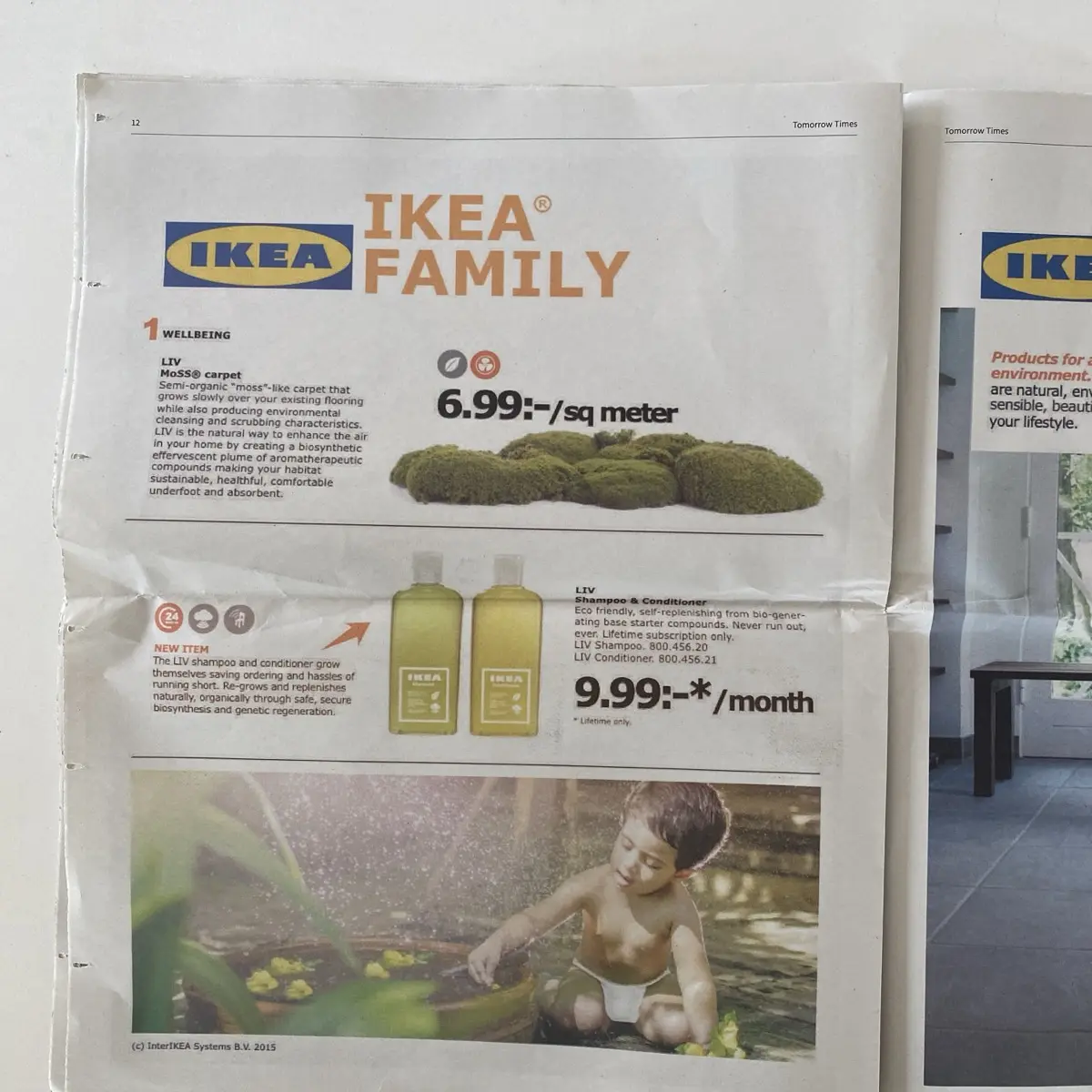 The Design Fiction project IKEA Catalog by Near Future Laboratory in a newspaper advertisement